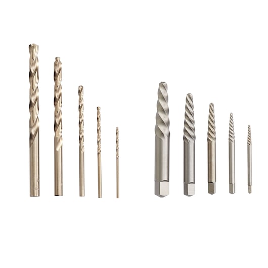 10-pc Spiral Extractor & Drill Bit Combo Pack