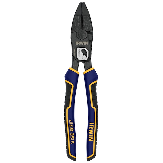 Irwin IWHT84000 PowerSlot™ High Leverage Lineman's Pliers front view.