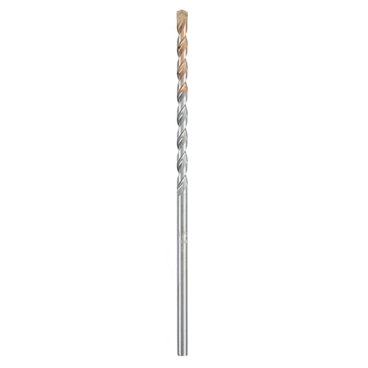 IRWIN 10501818 masonry drill bit, silver with carbide tip, vertical view, white background