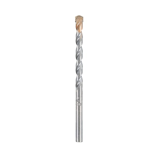 IRWIN 10501819 masonry drill bit, silver with a carbide tip, front view on white background.