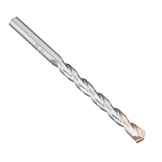 IRWIN 10501841 silver masonry drill bit, side angle on white background.