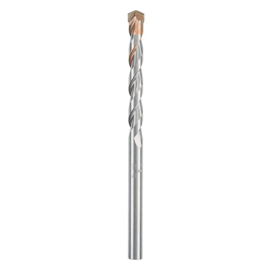 IRWIN 10501847 masonry drill bit, silver with carbide tip, front angle, white background.