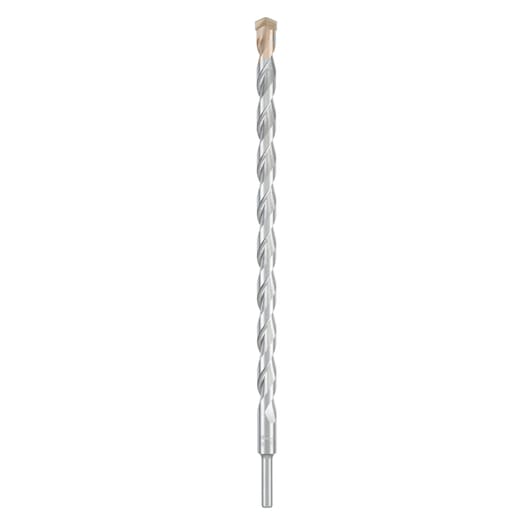 IRWIN 10501874 masonry drill bit with spiral flute, silver, front view on white background.