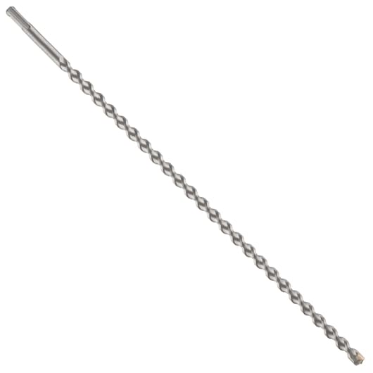 Photo of IRWIN 10501996 masonry drill bit with spiral flute design, angled on white background.