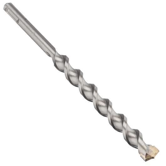 IRWIN 10502018 silver masonry drill bit, spiral flute, side angle, on white background