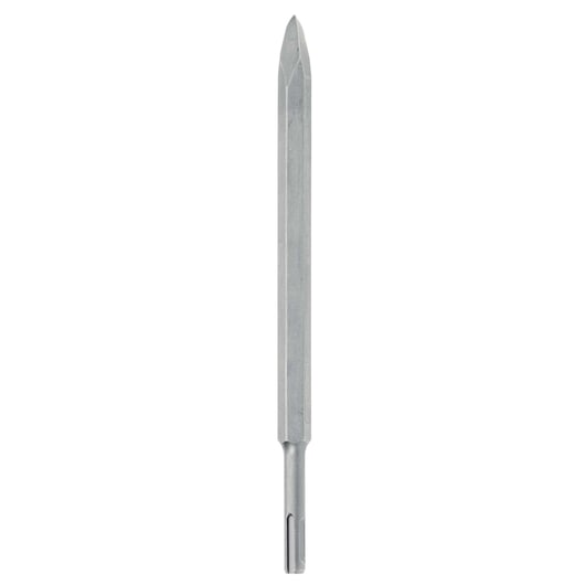 IRWIN 10502194 SDS Plus pointed chisel steel tool, front angle, on white background.