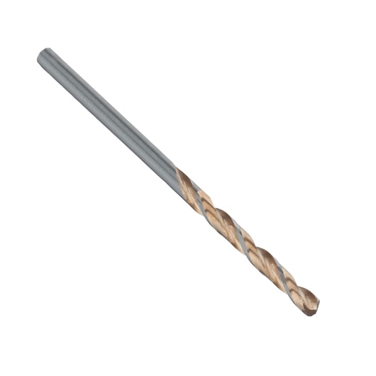 Photo of IRWIN 10502206 drill bit with silver shank and gold twist, shown at a side angle on white background.