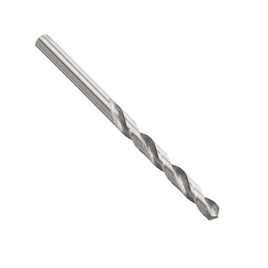 IRWIN 10502390 metal drill bit, silver finish, side angle on white background.