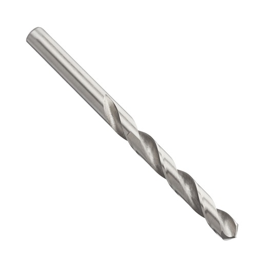 IRWIN 10502395 metal drill bit, silver, 3/4 angle on white background.