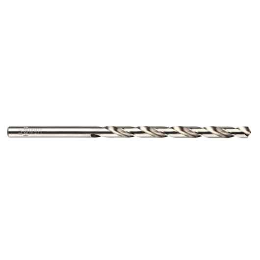 Photo of IRWIN 10502482 metal drill bit, silver finish, straight angle, against white background.