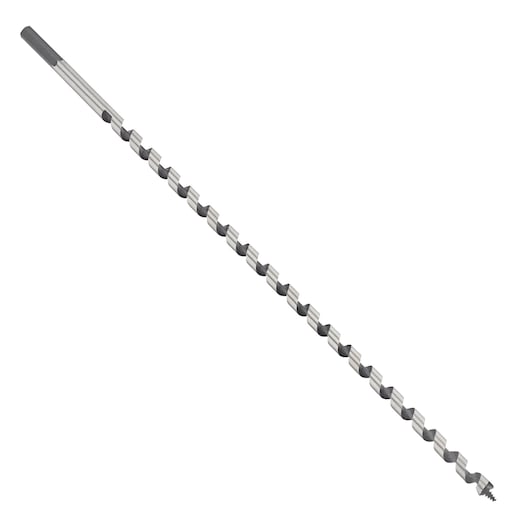 IRWIN auger drill bit SKU 10502745, silver and black, side angle on white background.