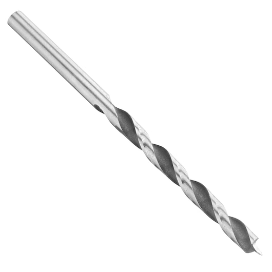 IRWIN metal drill bit 10502793, silver and black, side angle on white background.