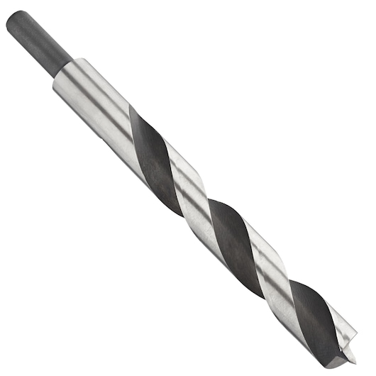 IRWIN 10502800 metal twist drill bit, silver and black, angled view on white background.