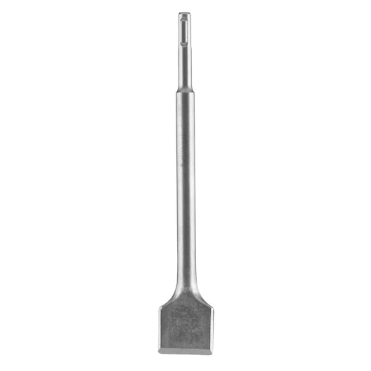 IRWIN flat chisel 10503643 with SDS shank, silver metal, photographed from the front on a white background.