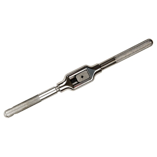 IRWIN 12088 tap wrench, silver metal finish, knurled handles, angled view on white background.