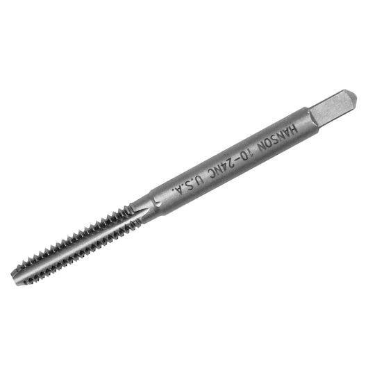 IRWIN 1228 metal tap drill bit, side view on white background