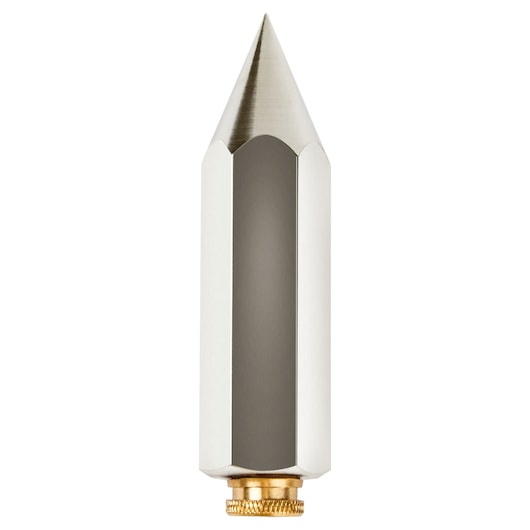 Photo of IRWIN 13085 hexagonal metal center punch with a pointed tip and gold base, front angle on white background.