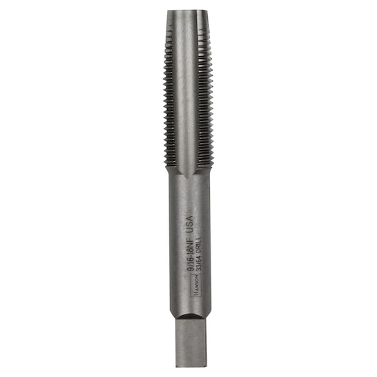 IRWIN 1349 tap tool with straight flutes, steel, close-up view on white background.