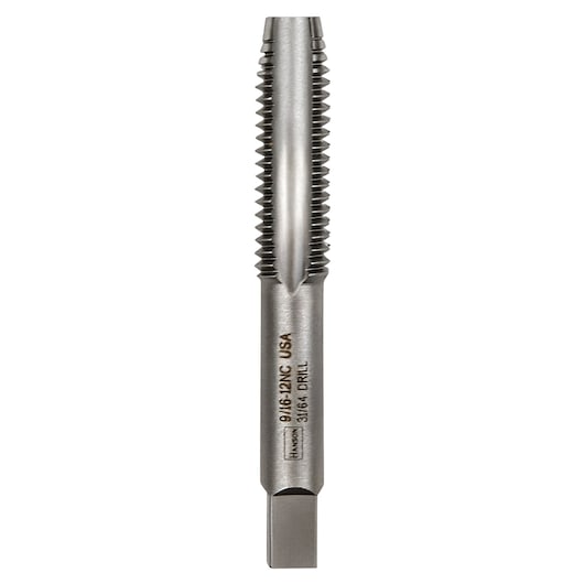 IRWIN 1448 metal threading tap, straight view on white background, featuring engraved size markings.