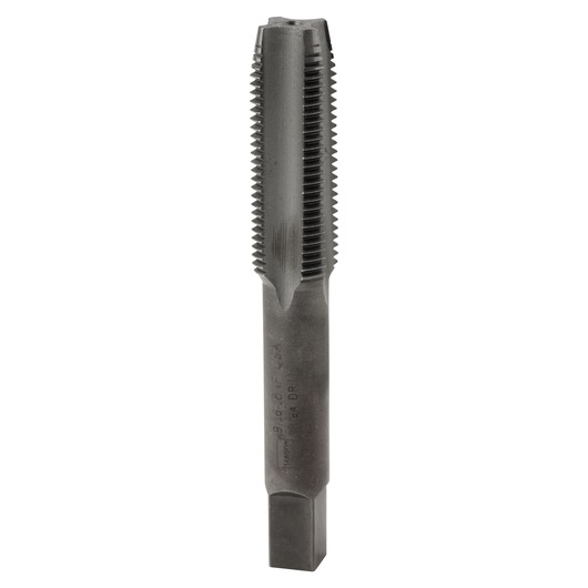 Photo of IRWIN tap tool, SKU 1449, black metal finish, front angle, threading tool on white background.