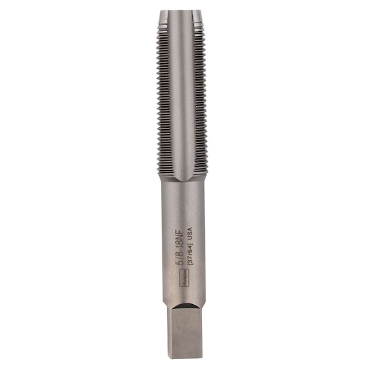 IRWIN 1454 steel threading tap, straight flute, front angle, white background.