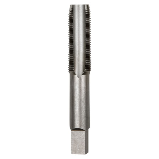 IRWIN 1460 metal threading tap, straight flute, silver finish, vertical front angle on white background.