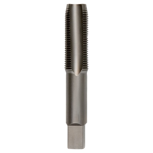 IRWIN 1463 straight flute tap with silver finish, front angle on white background.