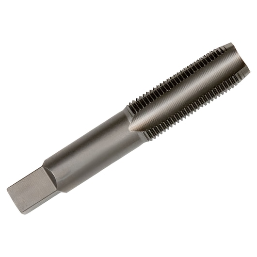 IRWIN 1463 metal threading tap, cylindrical shape, silver finish, side angle, photography product