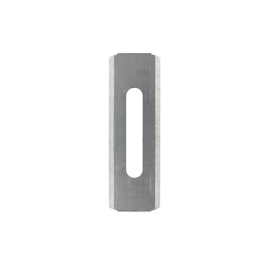 IRWIN 1777341 straight edge replacement blade, rectangular, silver metal, close-up on white background.