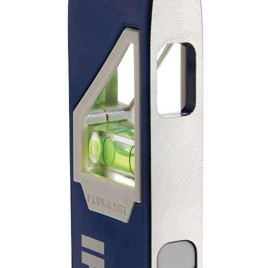 IRWIN 1794153 level tool close-up, showing green bubble vial and PlumbSite window, white background.