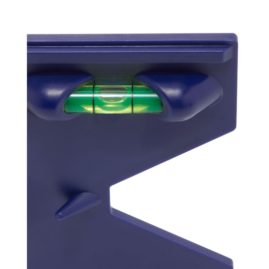 Photo of IRWIN 1794482 carpenter's square with integrated bubble level, close-up on white background.