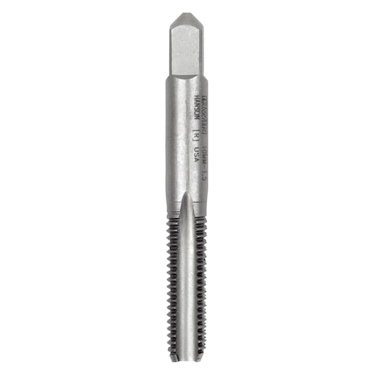 IRWIN 1840 straight flute tap tool, silver metal, vertical front angle, white background.