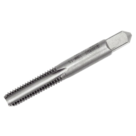IRWIN metal tap 1840, silver, hex shank, shown at an angled view on white background.