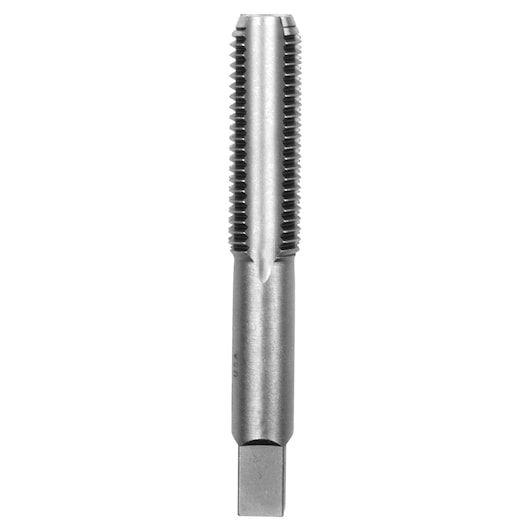 IRWIN 1856 metal threading tap, straight flute, cylindrical, silver, product front view on white background.