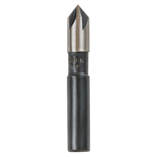 IRWIN 1877714 countersink bit, metal and black finish, straight-on view on white background.