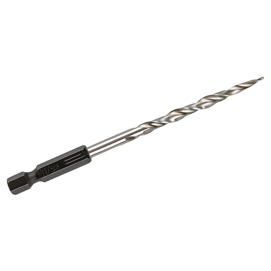 Photo of IRWIN 1882788 long spiral screw extractor bit with hex shank, shown on white background.