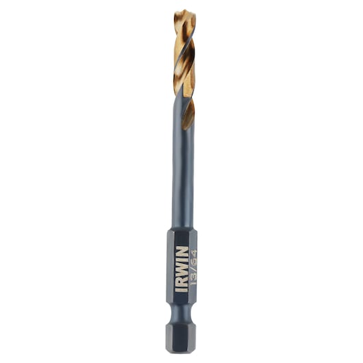 IRWIN gold and black hex shank drill bit, SKU 1892820, vertical front view on white background.