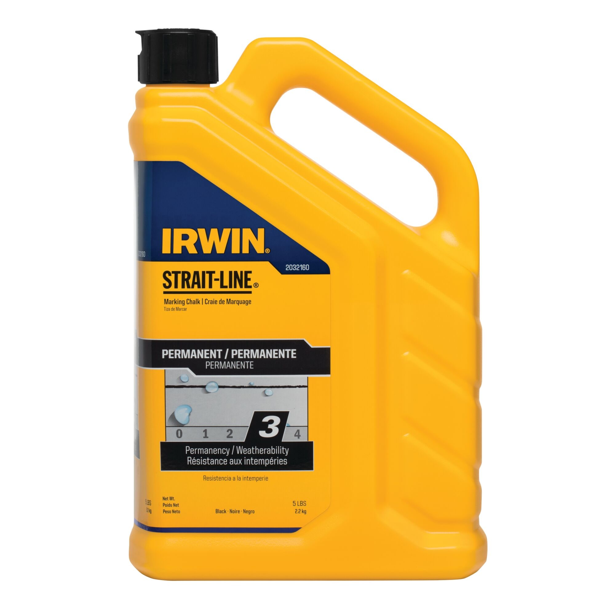 IRWIN STRAIT-LINE Marking Chalk Refill: Black, Permanent, 5 lb - IRW-2032160 