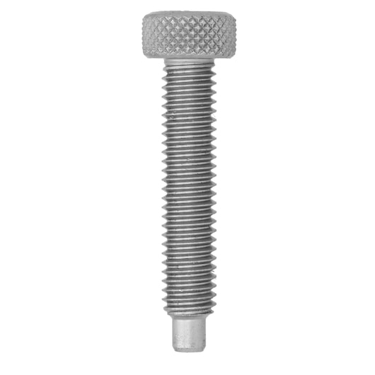 IRWIN 2071910 knurled head threaded bolt, silver, hardware category, front angle on white background.