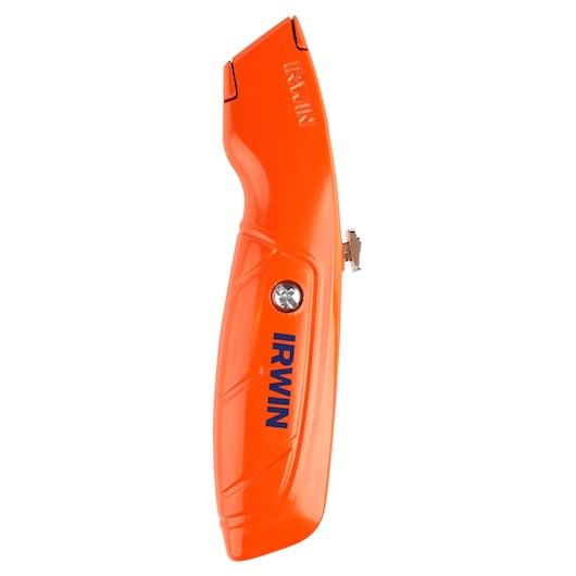 IRWIN orange safety knife with ergonomic handle, side view, SKU 2082300.