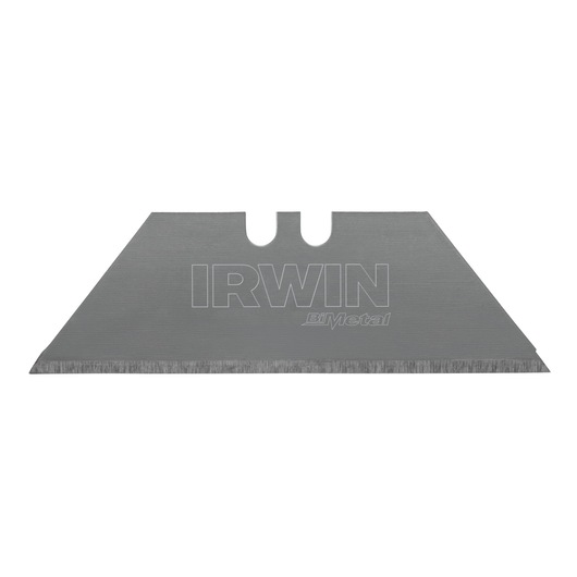 IRWIN 2084200 utility knife blade, silver bi-metal design, front view on white background.