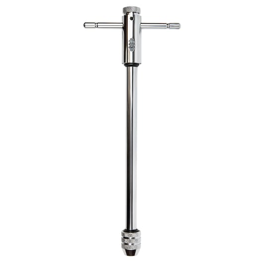 Photo of IRWIN tap wrench 21210, silver metal, T-handle design, front angle on white background.