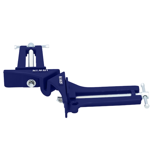 IRWIN 226200 photography of blue corner clamp, front angle on white background.