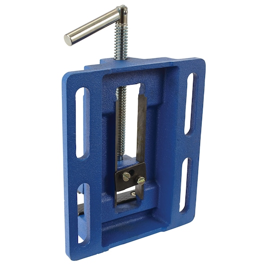 IRWIN blue cast steel tool clamp with handle, SKU 226340, front angle, photography product category.