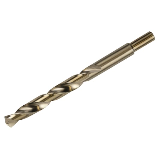 IRWIN 3016030 metal drill bit, silver, photography on white background, angled side view.