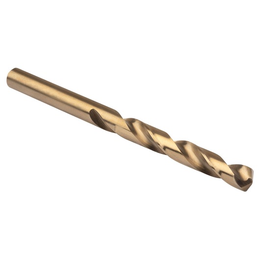 Photo of IRWIN gold twist drill bit, SKU 3016125, angled on white background.