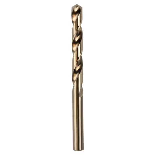 IRWIN 3016126 metal drill bit, gold finish, front view, photography on white background.