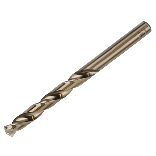 IRWIN 3016127 metal drill bit, gold finish, photographed at an angle on white background.