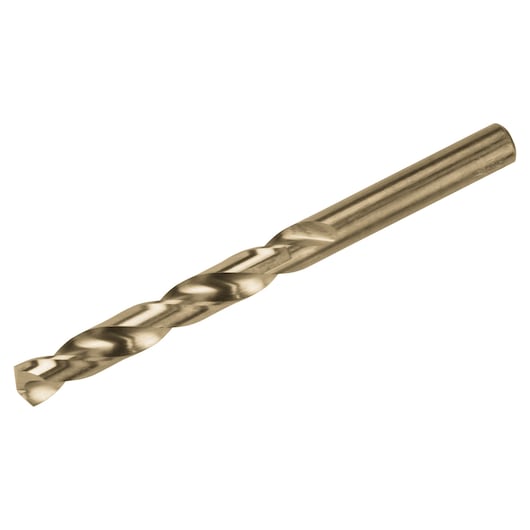 Photo of IRWIN 3016131ZR metal drill bit, gold finish, angled view on white background.