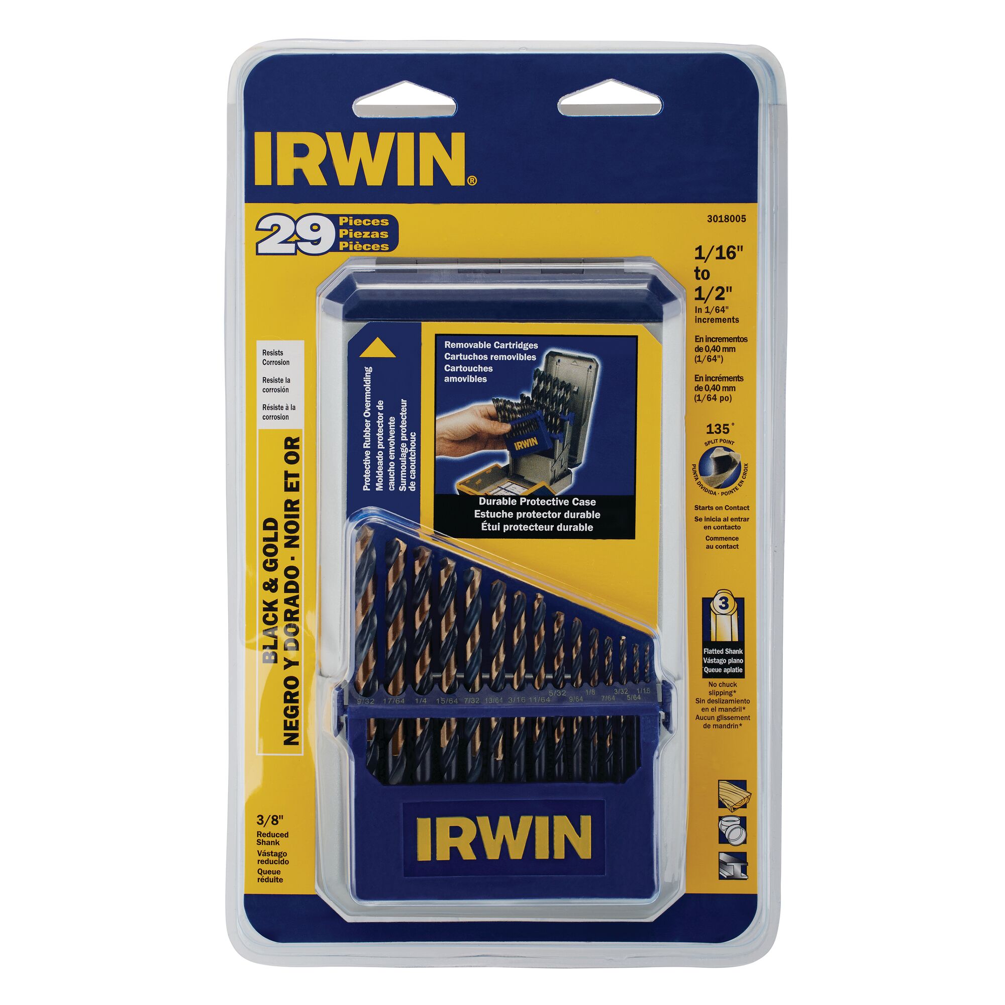 29 Piece Black & Gold Metal Index Drill Bit Set | IRWIN